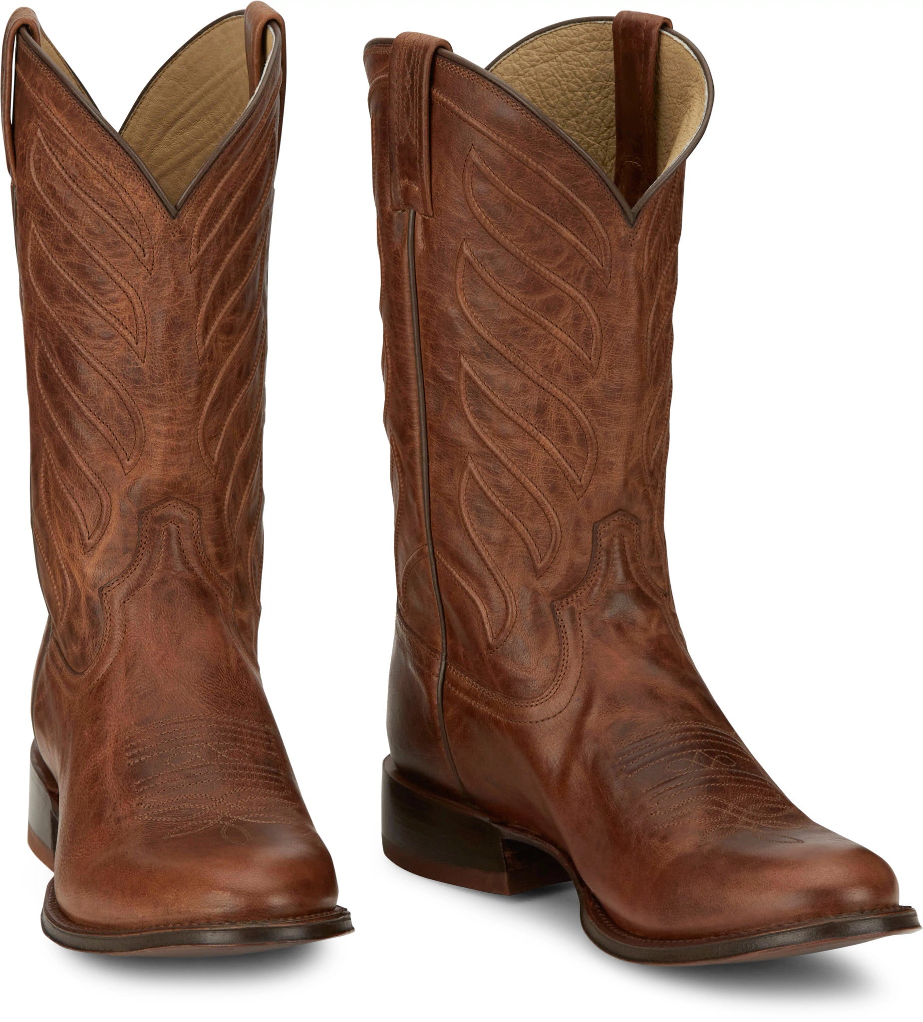 Tony Lama Men's 12" Cognac Lenado Round Toe Western Boots - DR3038 - 8D