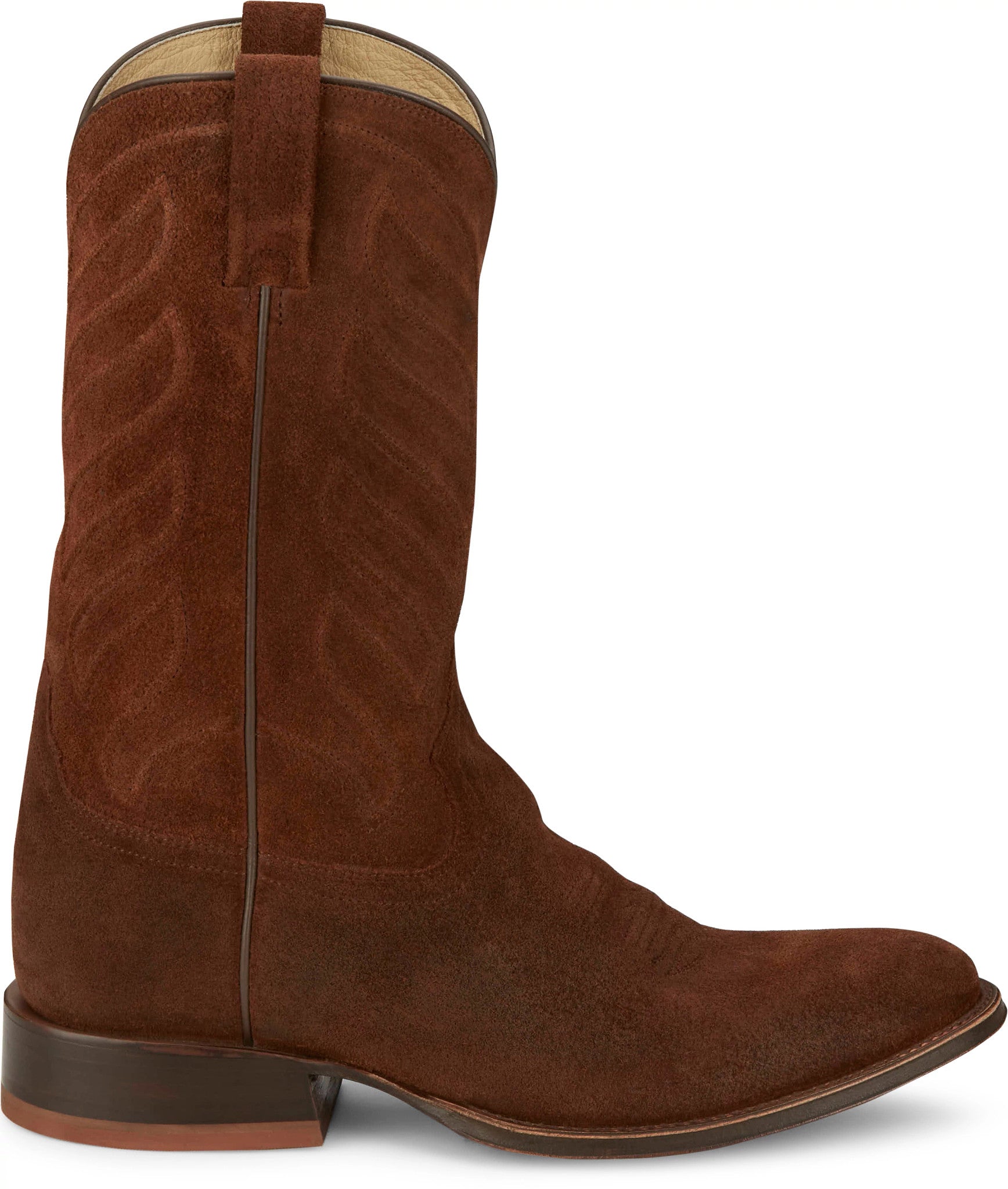 Tony Lama Men's Amado 12" Cognac Suede Round Toe Western Boot - DR3040 - 8D