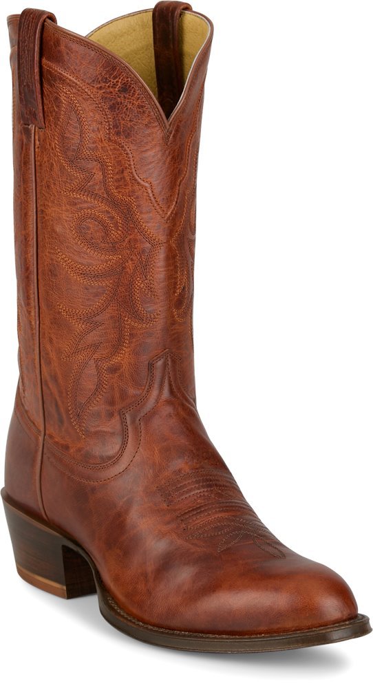 Tony Lama Men's 12" Marco Cognac Goat Round Toe Western Boots - DR3053-8D