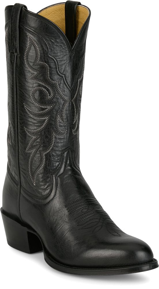 Tony Lama Men's 12" Marco Black Goat Round Toe Western Boots - DR3055-8D