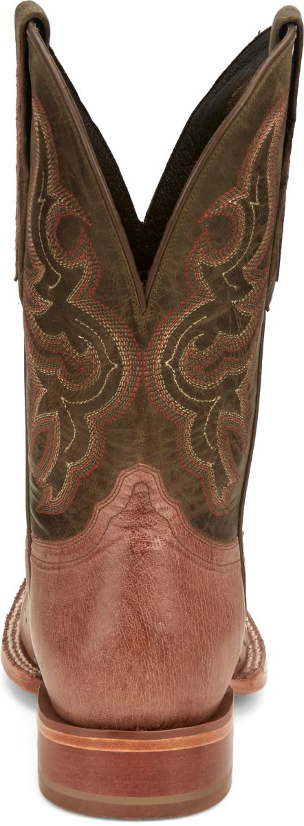 Tony Lama Men's 11" Avalos Antique Coffee Smooth Leather Ostrich Square Toe Western Boots - SA6104 - 8D