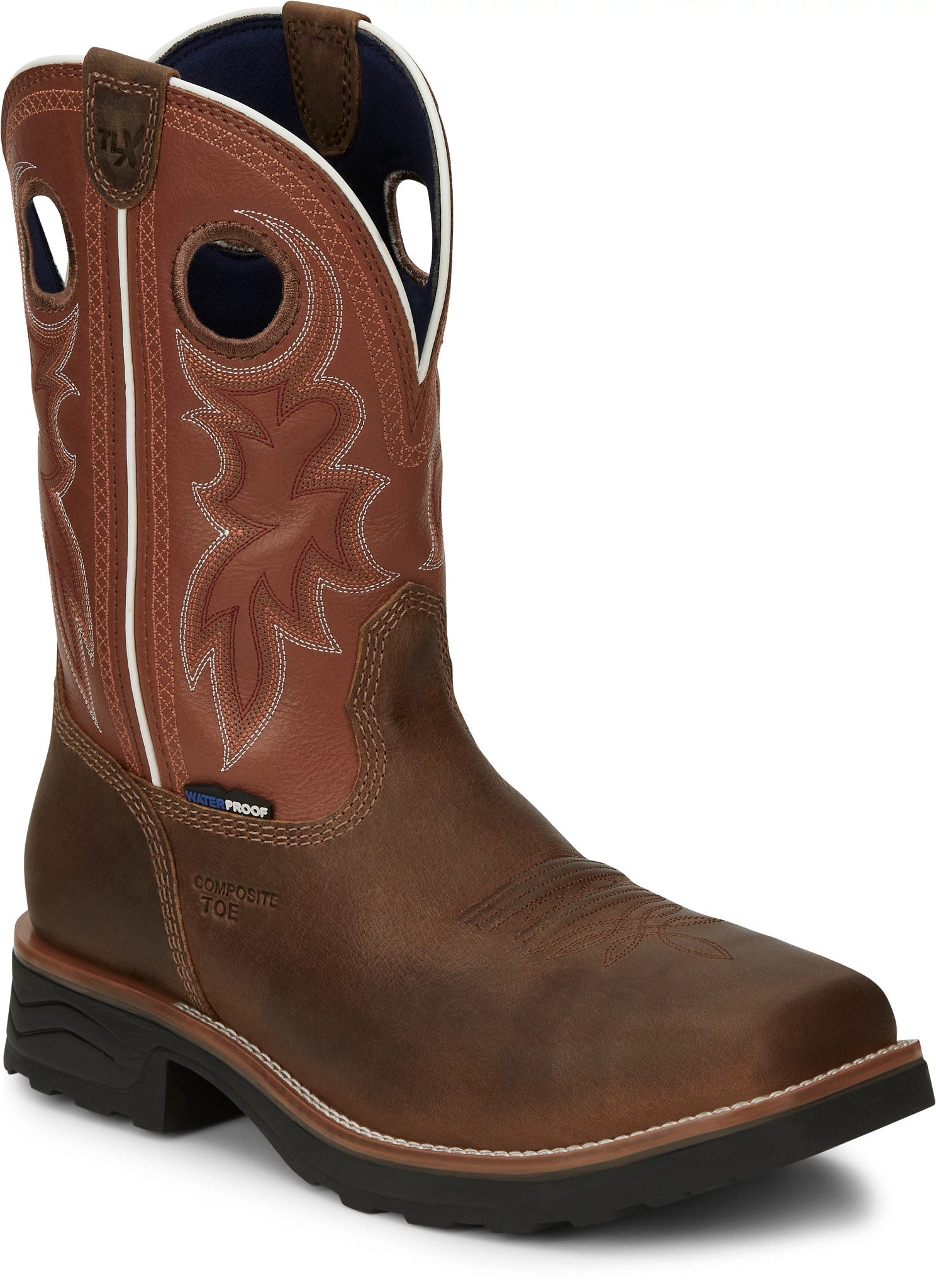 Tony Lama Men's 11" Waterproof Fireball Brown Square Composite Toe Work Boot - TW3300 - 7D