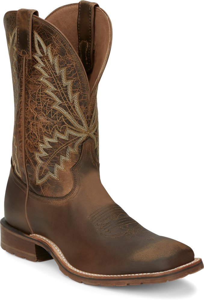 Tony Lama Men's 11" Bowie Tan Retan Square Toe Boots - XT5104 - 7D