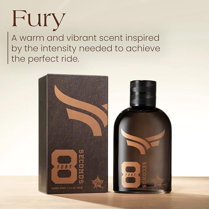 Tru Western PBR 8 Seconds Fury Men's Cologne, 3.4 fl oz (100 ml) - Warm, Intense, Vibrant - 93956