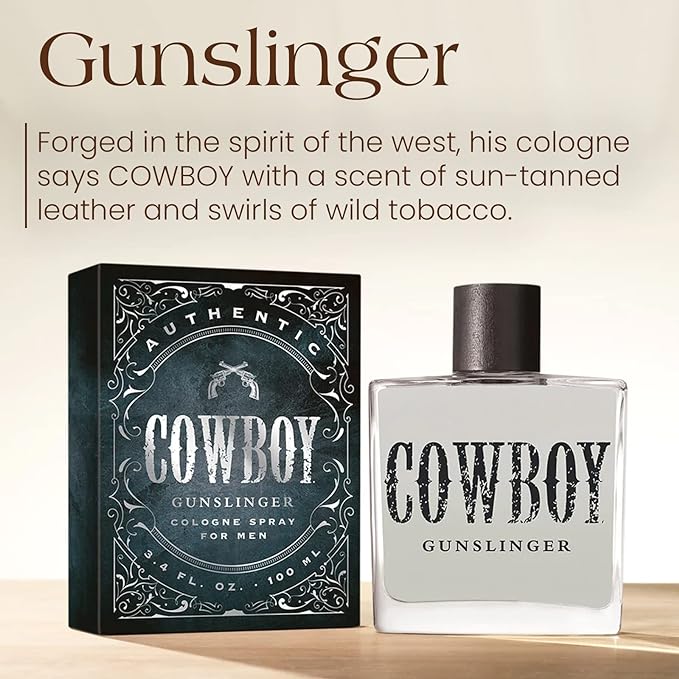 Tru Western Cowboy Gunslinger Men's Cologne, 3.4 fl oz (100 ml) - Warm, Fresh, Bold - 95194