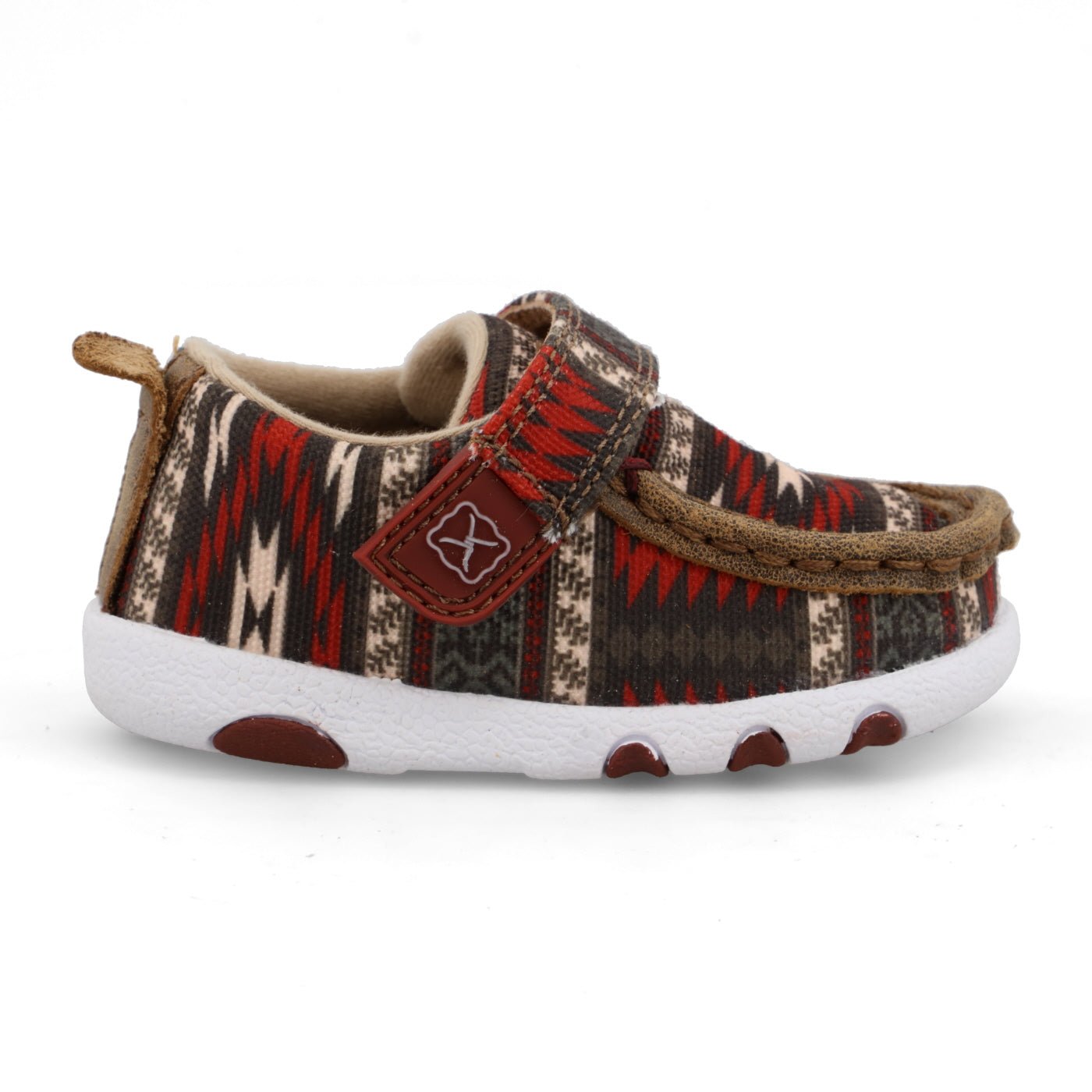 Twisted X Infant Hooey Loper Red Multicolor Aztec Driving Moc Shoes - IHYC001 - 2