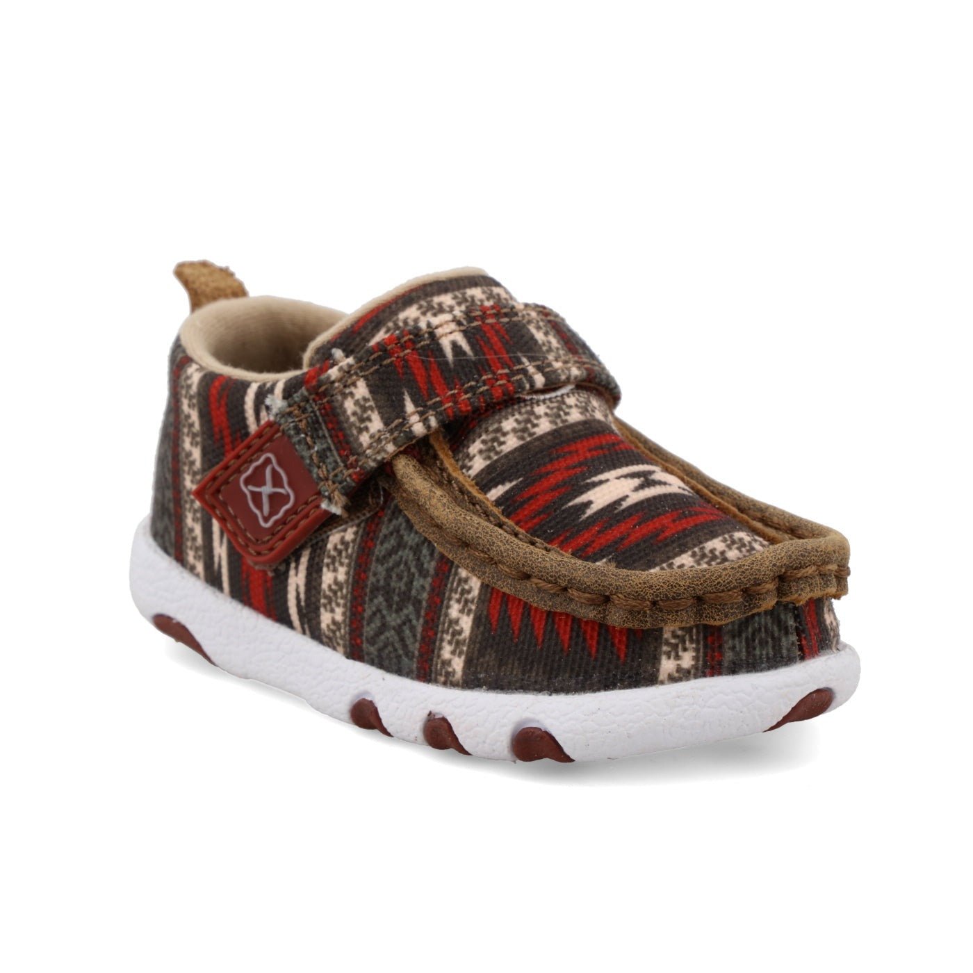 Twisted X Infant Hooey Loper Red Multicolor Aztec Driving Moc Shoes - IHYC001 - 2