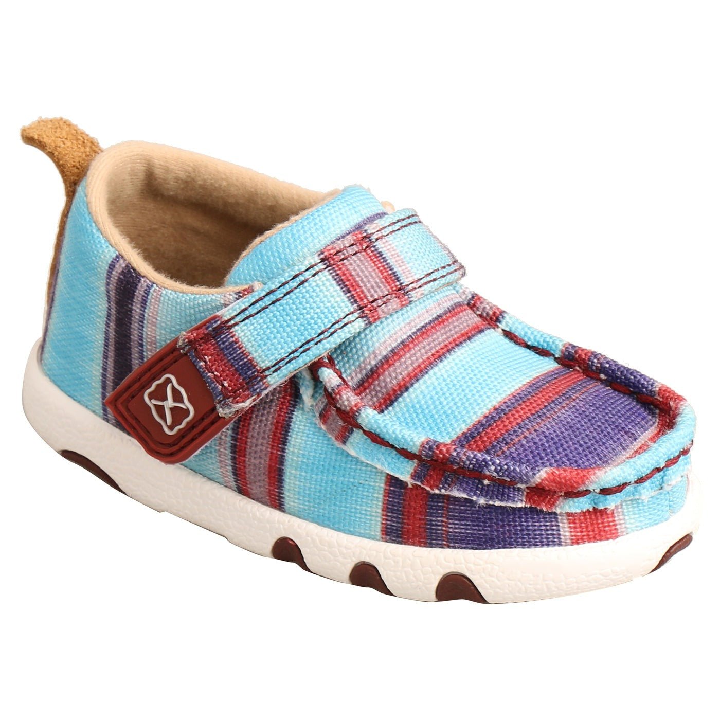 Twisted X Infant Hooey Loper Serape Blue Multicolor Driving Moc Shoes - IHYC003 - 2