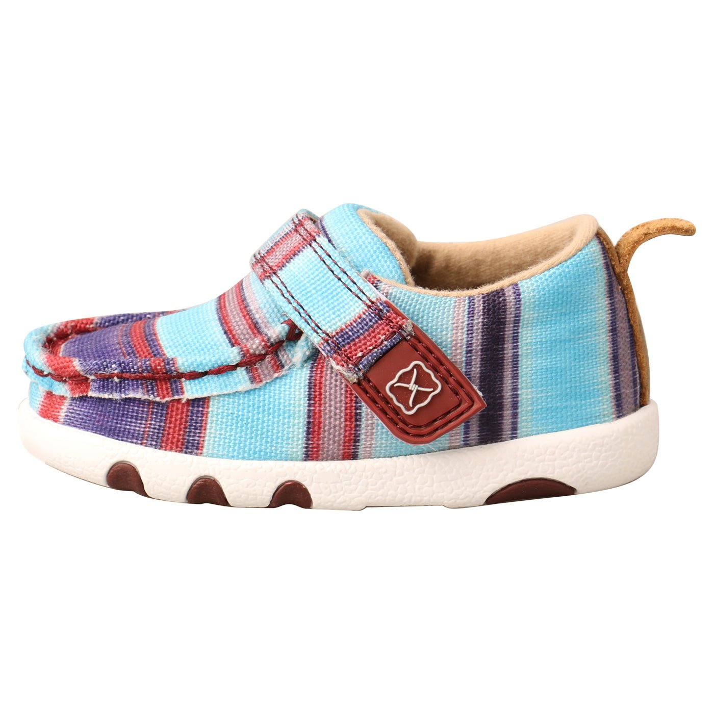 Twisted X Infant Hooey Loper Serape Blue Multicolor Driving Moc Shoes - IHYC003 - 2