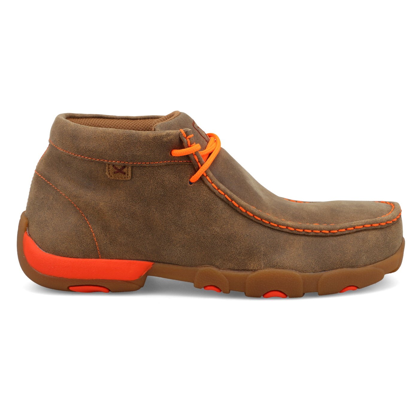 Twisted X Men's Neon Orange Work Moc Steel Toe Chukka Driving Moc - MDMST04 - 7M