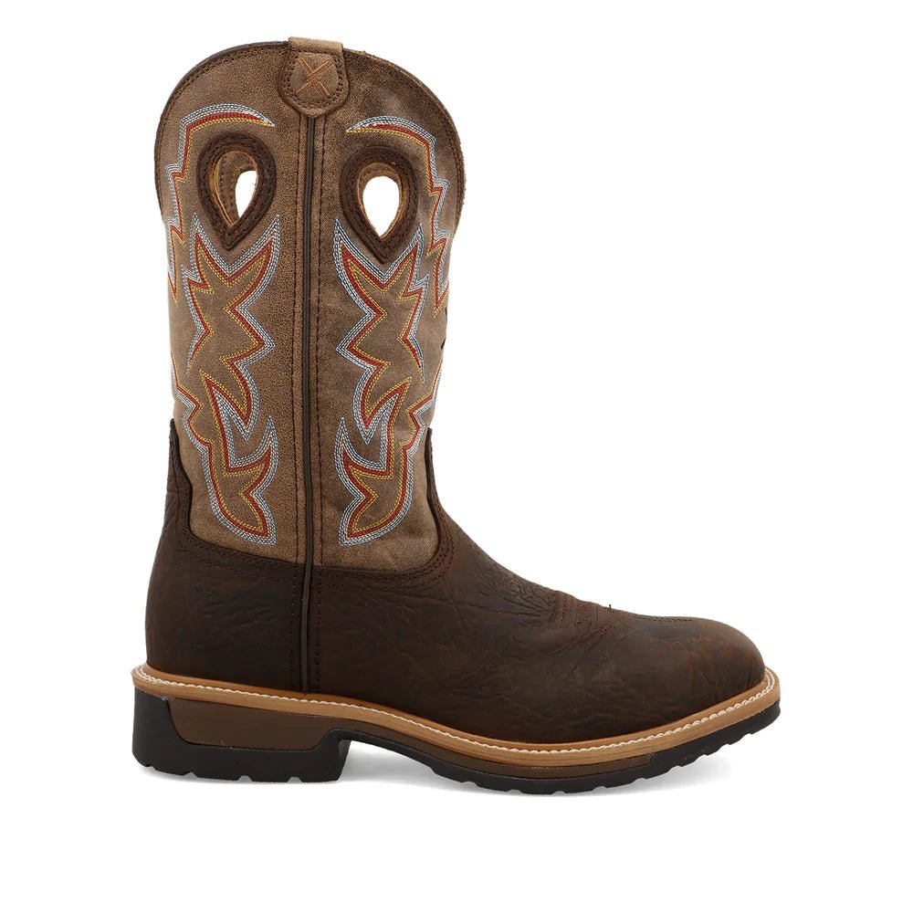 Twisted X Men's 12" Square Alloy Toe Lite Western Work Boot - MLCA001 - 7D