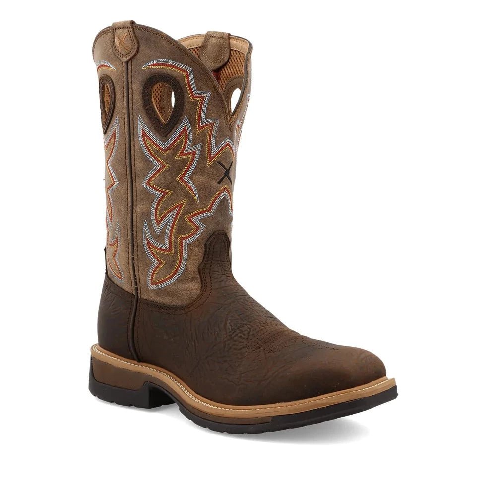 Twisted X Men's 12" Square Alloy Toe Lite Western Work Boot - MLCA001 - 7D