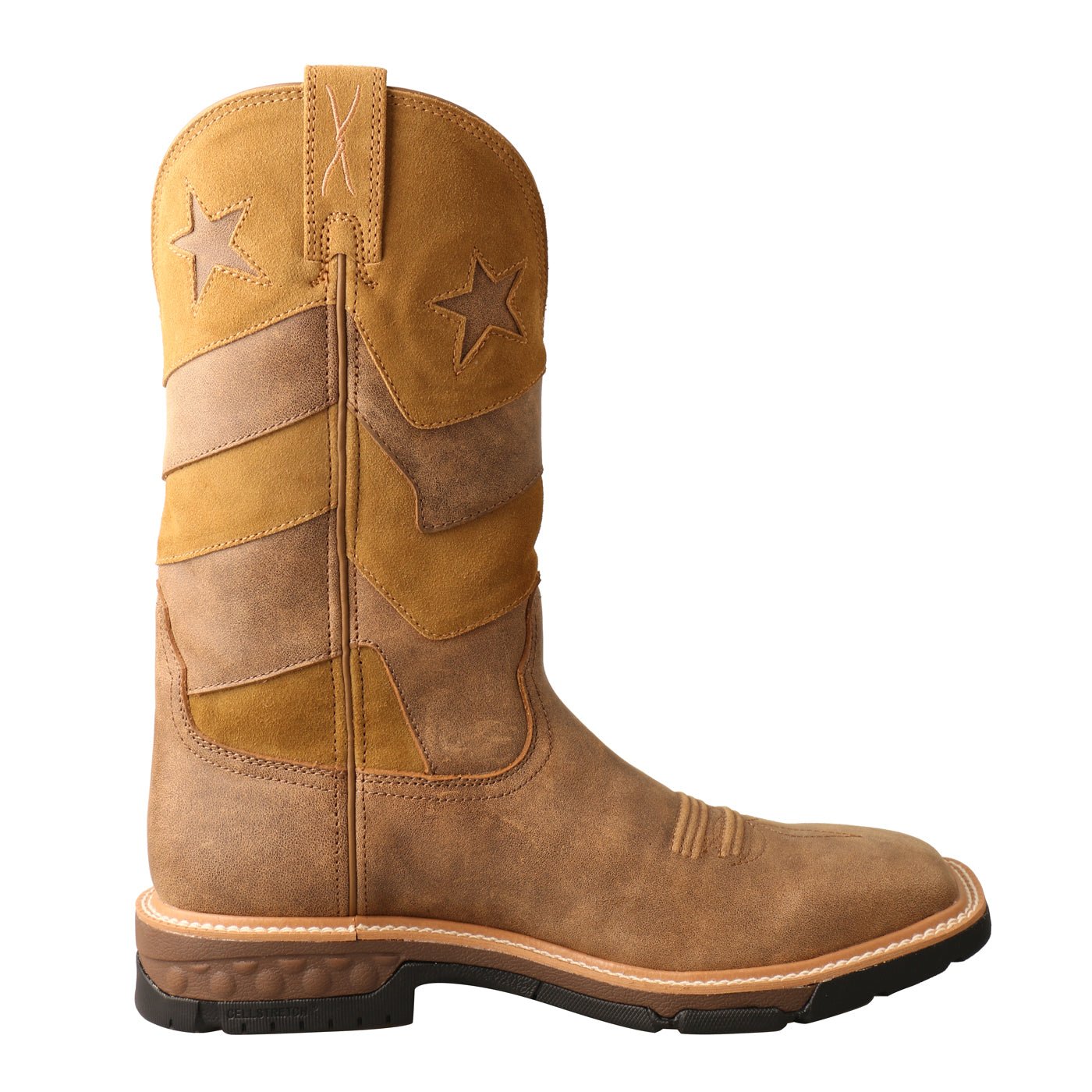 Twisted X Men's 12" VFW Square Toe Western Work Boot - MXB0009 - 7D