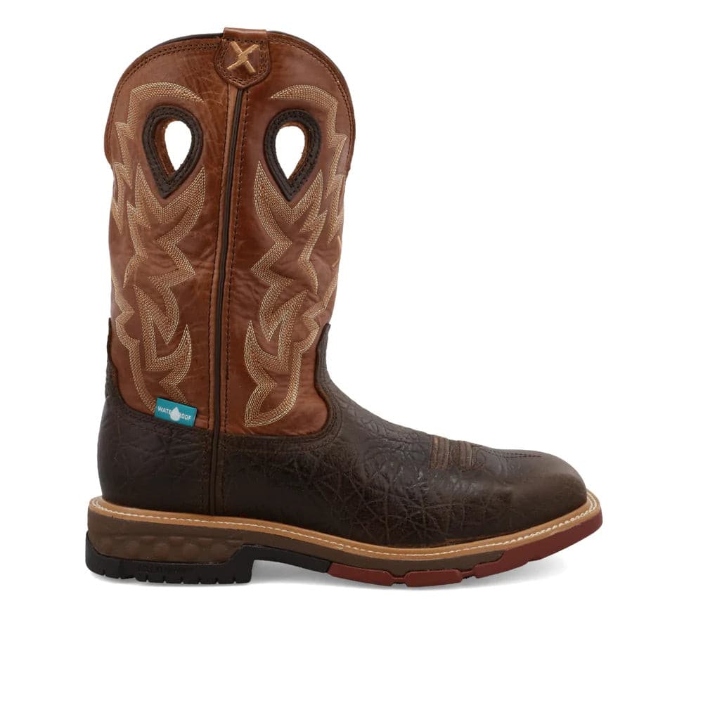 Twisted X Men's 12" Waterproof Square Alloy Toe Western Work Boot - MXBAW02 - 7D