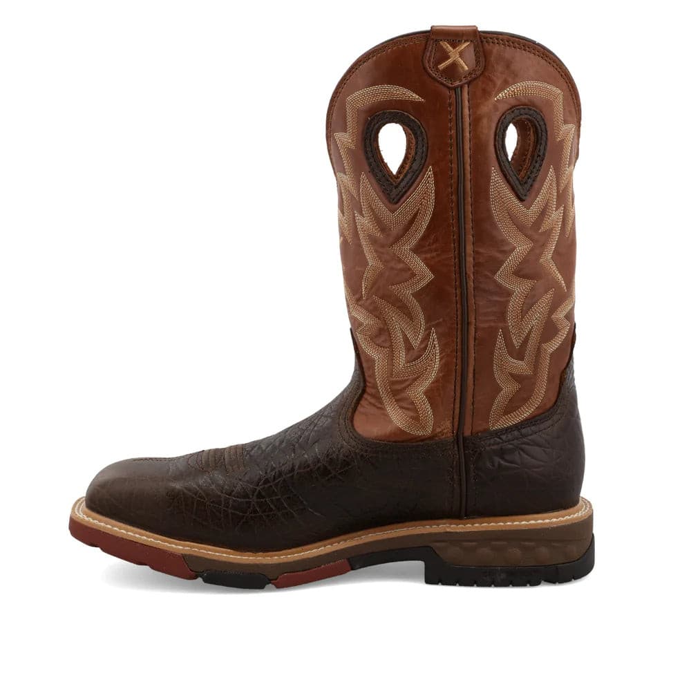 Twisted X Men's 12" Waterproof Square Alloy Toe Western Work Boot - MXBAW02 - 7D