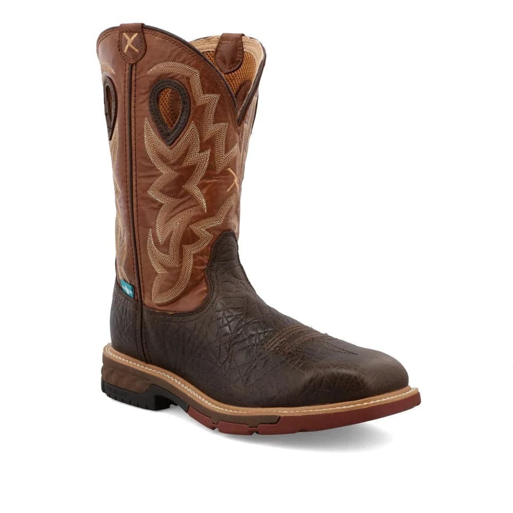 Twisted X Men's 12" Waterproof Square Alloy Toe Western Work Boot - MXBAW02 - 7D