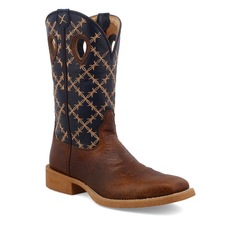 Twisted X Men's 12" Tech X Rustic Brown & Navy Western Boots - MXTR004 - 7D