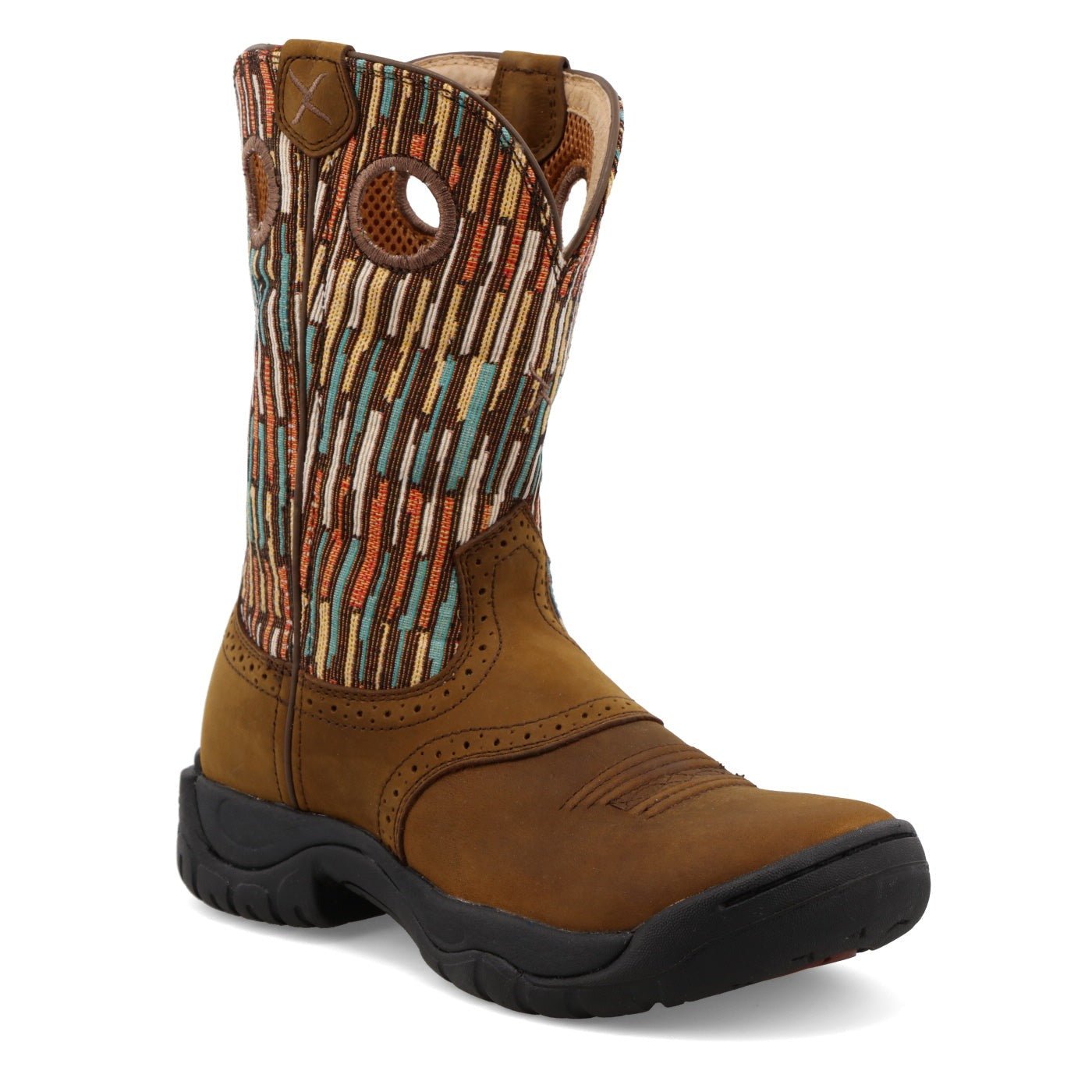 Twisted X Women's 9" Brown All Around Round Toe Work Boot - WAB0013 - 5.5M