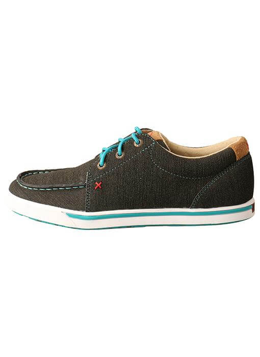 Twisted X Women's Kicks Charcoal & Turquoise Casual Shoe - WCA0029 - 5.5M