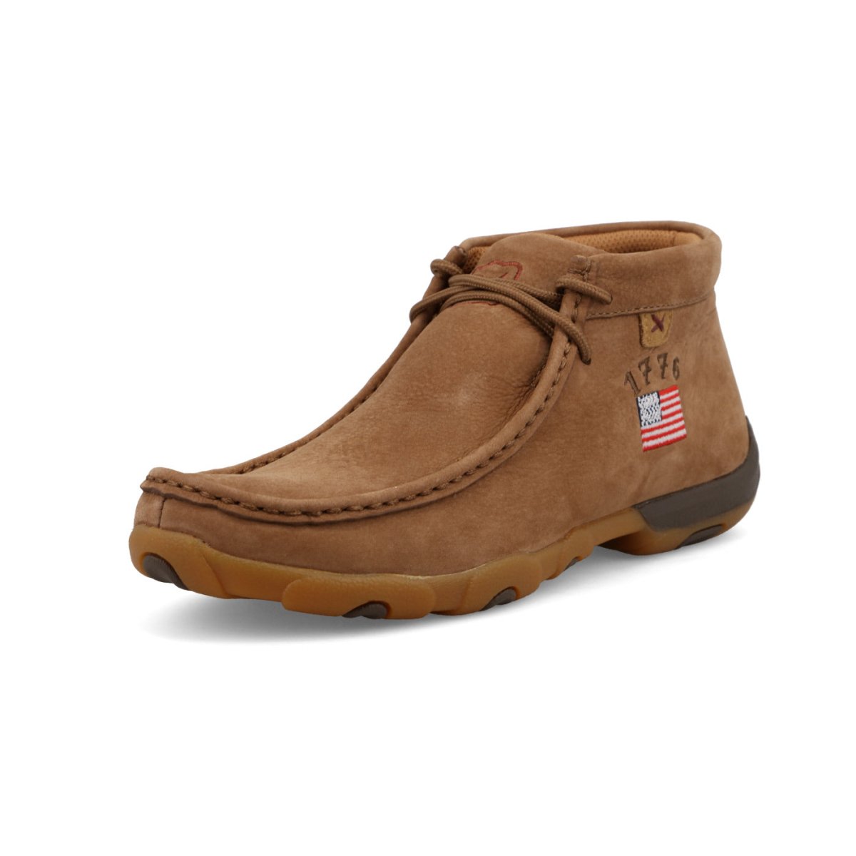 Twisted X Women's Chukka Driving Moc - Camel & American Flag - WDM0166-5.5M