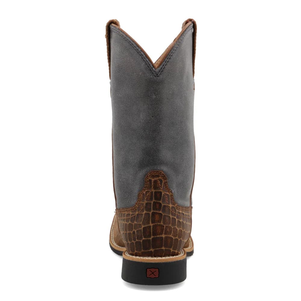 Twisted X Kids 8" Top Hand Distressed Saddle Square Toe Western Boot - YTH0017 - 13.5M