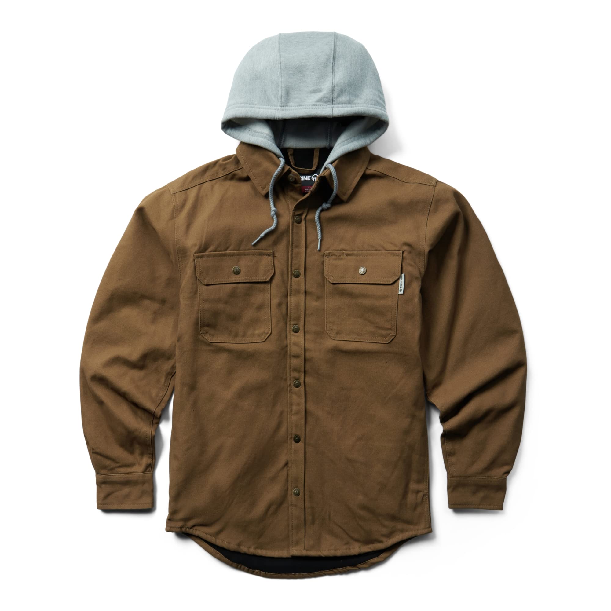 Wolverine Men's Overman Canvas Chesnut Brown Hooded Shirt Jacket - W1203890 - 231 - XS