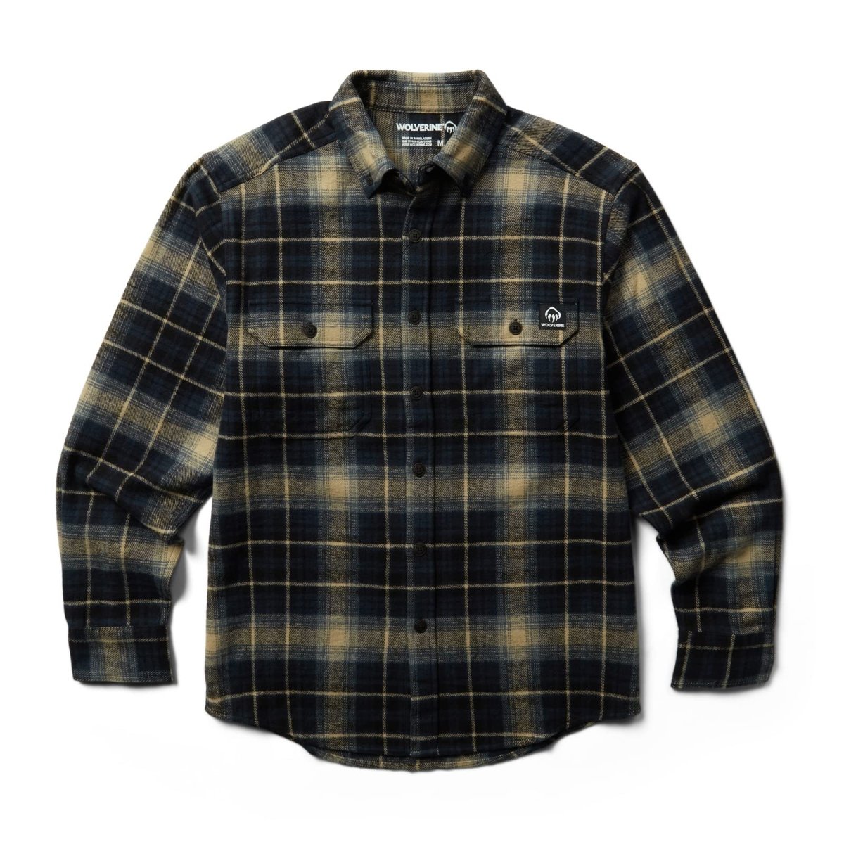 Wolverine Men's Glacier Heavyweight Long Sleeve Dark Navy Flannel Shirt - W1205850 - 415 - S