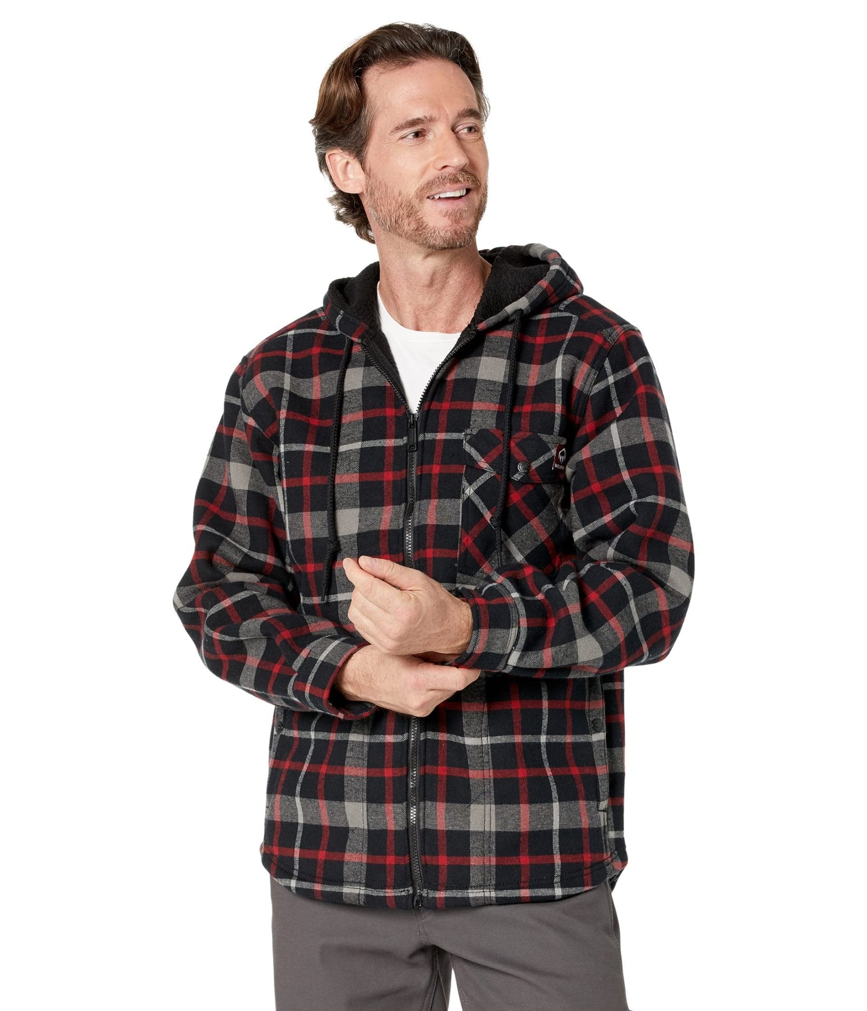 Wolverine Men's Bucksaw Sherpa Red Plaid Shirt Jacket - W1208350 - 617 - L