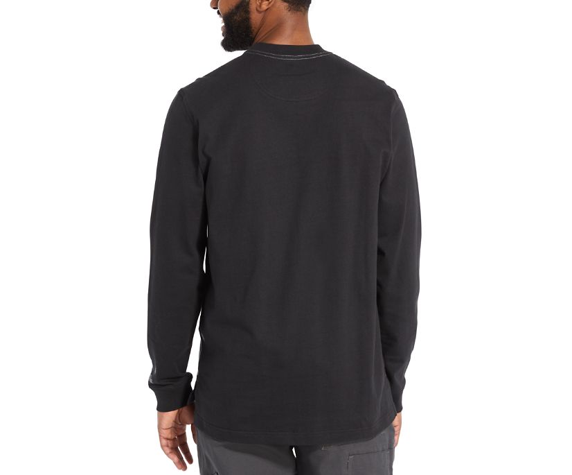 Wolverine Men's Guardian Cotton Black Long Sleeve Pocket T-Shirt - W1208470 - 003 - medium