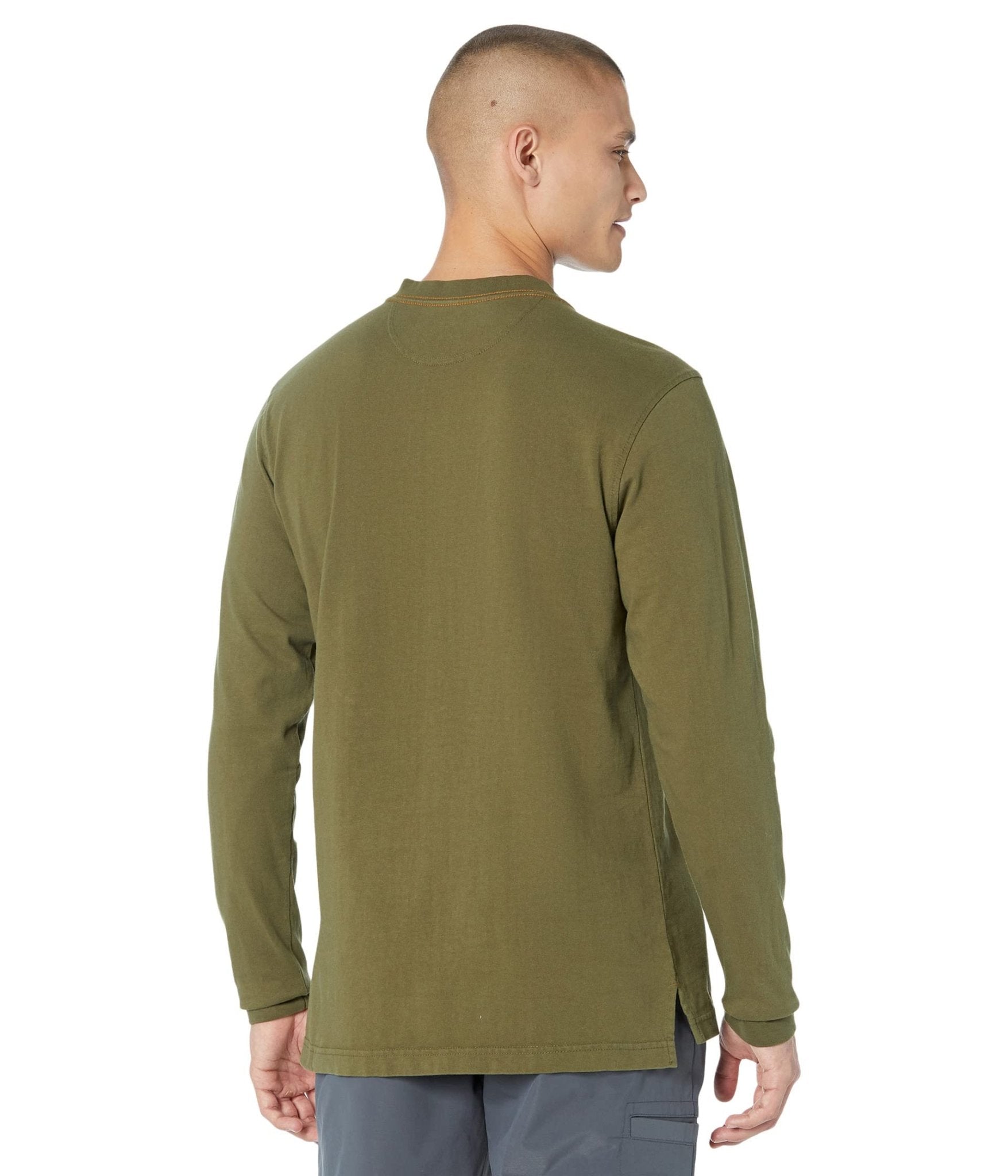 Wolverine Men's Guardian Cotton Long Sleeve Uniform Green Henley Shirt - w1209290 - 310 - small