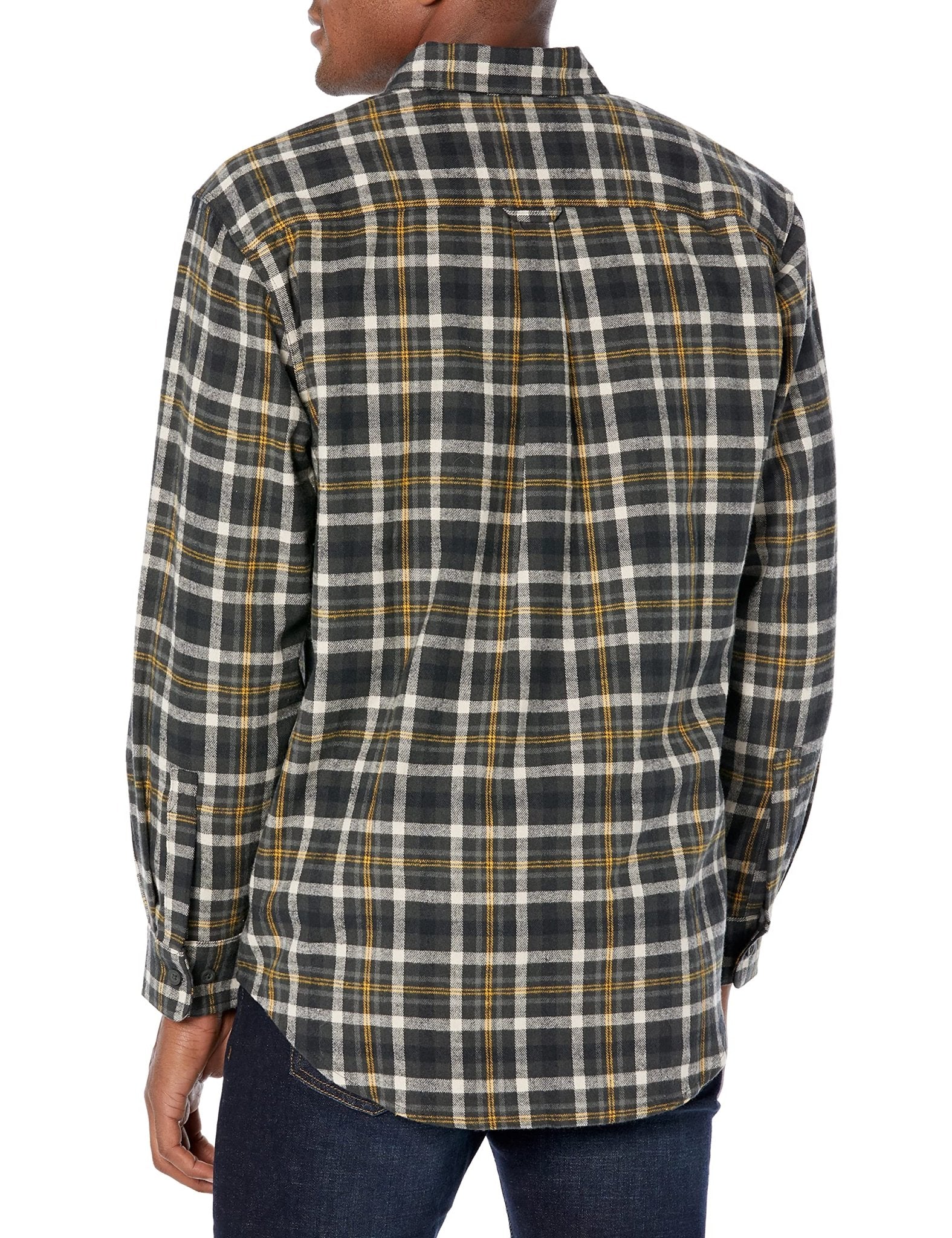 Wolverine Men's Rivet Flannel Button Down Onyx Plaid Long Sleeve Shirt - W1209390 - 031 - S