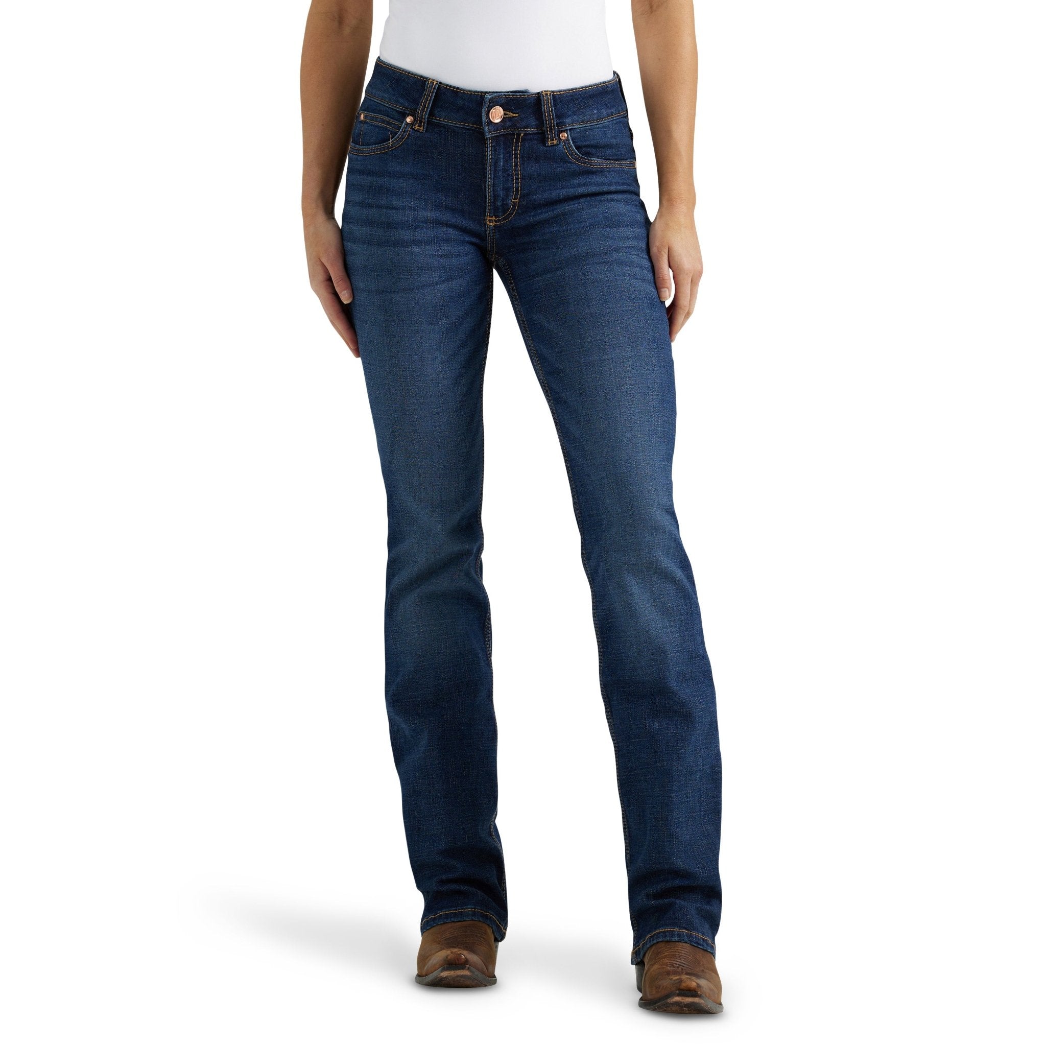 Wrangler Women's Retro Mae Premium Patch Mid - Rise Bootcut MS Wash Jeans - 1009MWZMS - 0X34