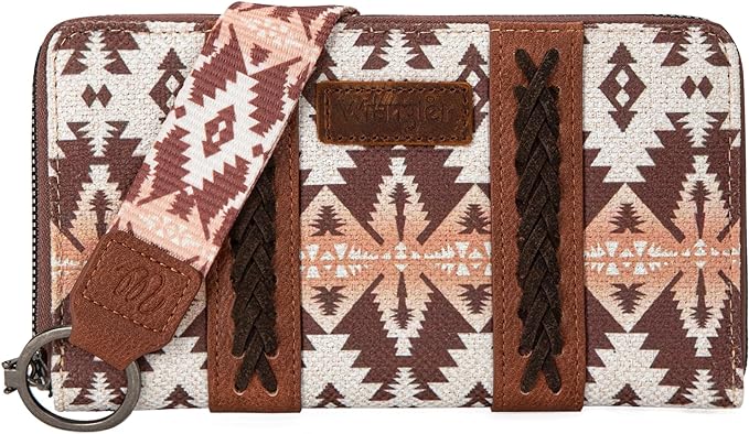 Wrangler Women's Southwestern Light Coffee Brown Wristlet Wallet - WG2203 - W006LCF