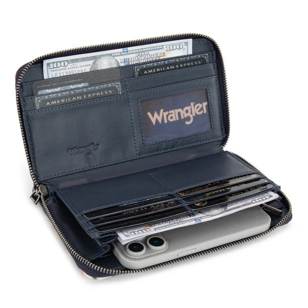 Wrangler Aztec Print Wallet - Navy - WG302-W006NY
