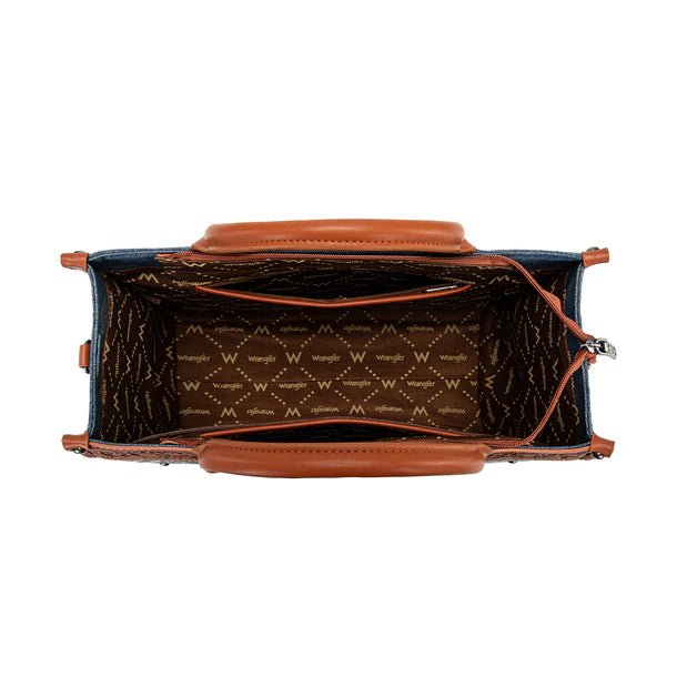 Wrangler Aztec Studded Denim Tote & Crossbody Bag - Jean - WG435-8119JN