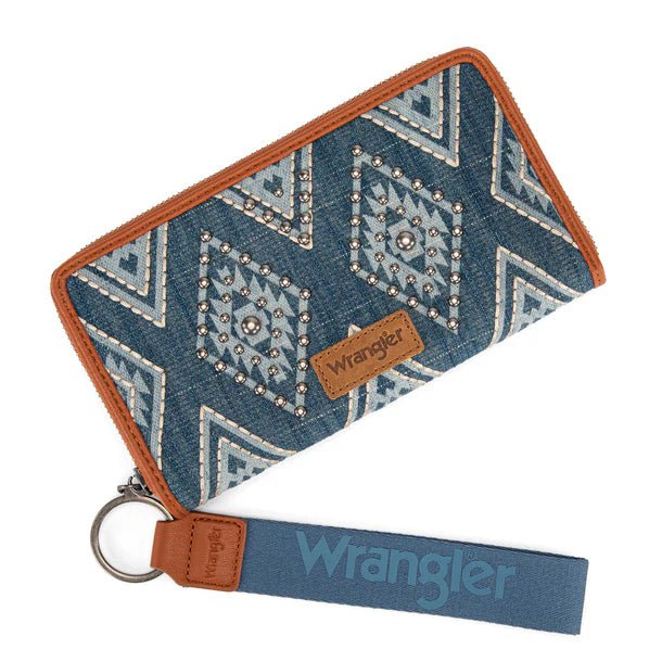 Wrangler Aztec Studded Wallet/Wristlet - Jean - WG435-W006JN
