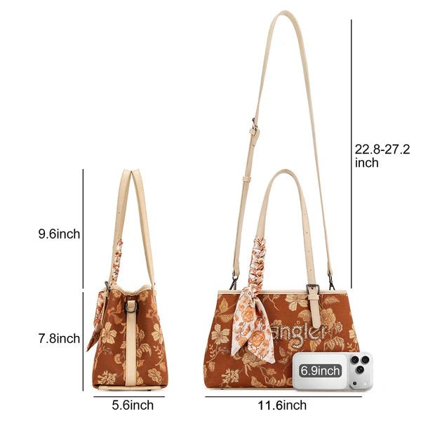 Wrangler Vintage Floral Print Canvas Shoulder Bag - Multiple Colors - WG510-8130BR
